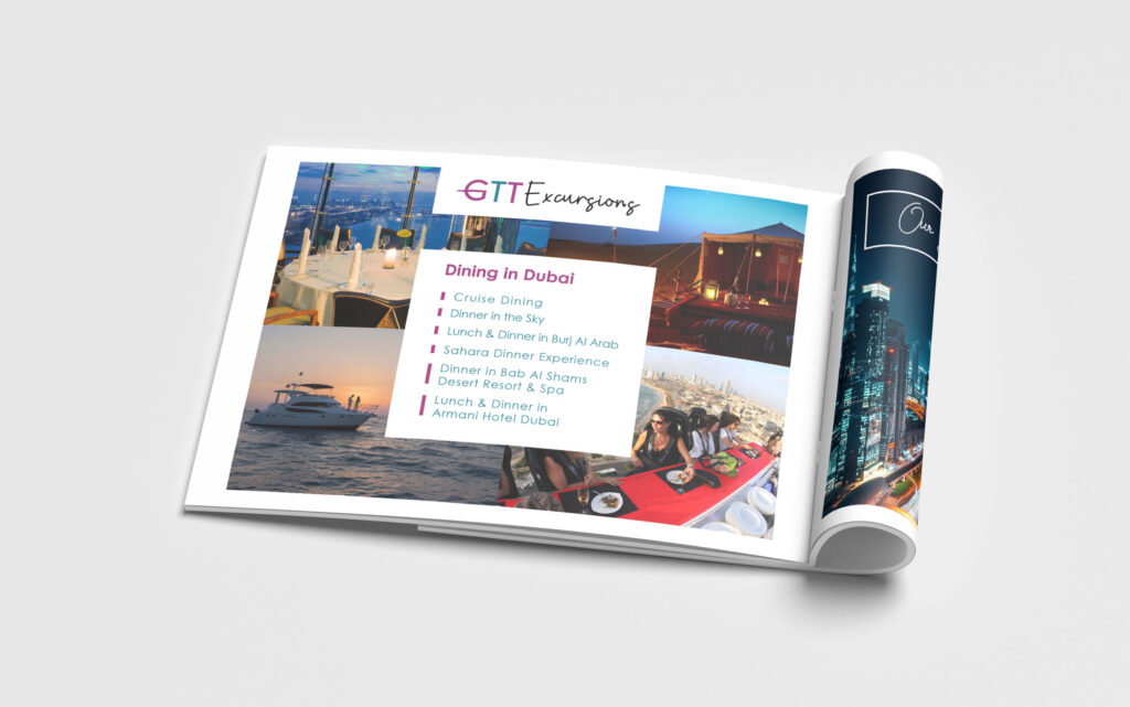 Creative copywriting and visual storytelling for Groups Travel Tourism corporate profile